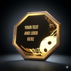 Dřevěná plaketa HEXM27 | Florbal