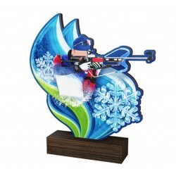 Dřevěná plaketa WF293 | Biatlon
