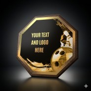 Dřevěná plaketa HEXM05 | Bowling