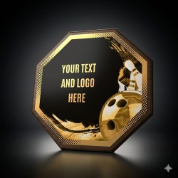 Dřevěná plaketa HEXM05 | Bowling