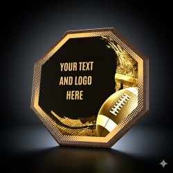 Dřevěná plaketa HEXM14 | Americký fotbal