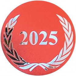 Emblém červený metalický EM02, 5cm