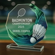Skleněná trofej CR2024301M22 | Badminton