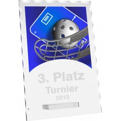 Skleněná trofej CR4244M18 | Florbal