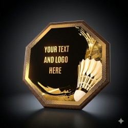 Dřevěná plaketa HEXM25 | Badminton