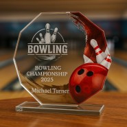 Skleněná trofej CR2024301M13 | Bowling