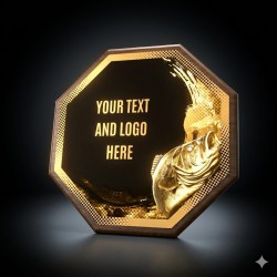 Dřevěná plaketa HEXM30 | Rybaření