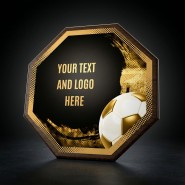 Dřevěná plaketa HEXM01 | Fotbal
