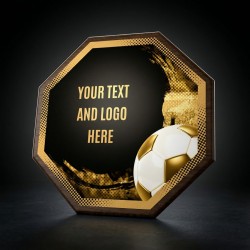 Dřevěná plaketa HEXM01 | Fotbal