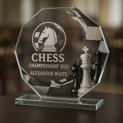 Skleněná trofej CR2024301M16 | Šachy
