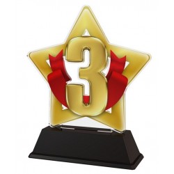 Akrylátová trofej STAR001M91 | Čísla - 3. místo