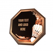 Dřevěná plaketa HEXM25 | Badminton